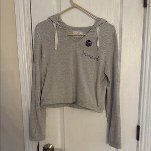 Gray Hooded Women's Top